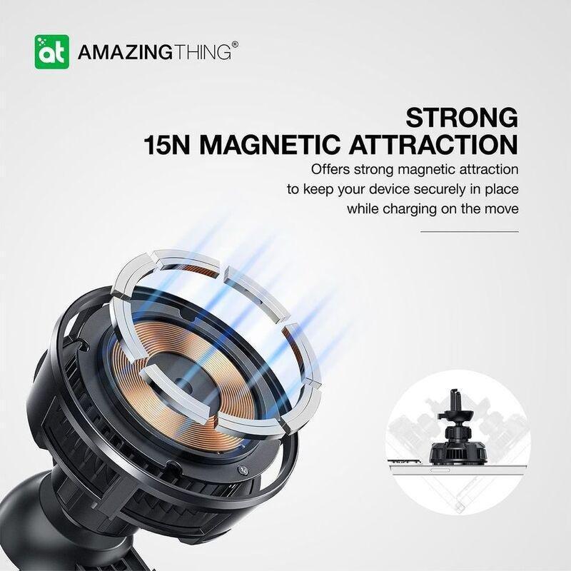 AmazingThing Thermo-Cooling Mag 15W Car Mount with USB-C to USB-C Cable 1.2m - Black, , large image number 4