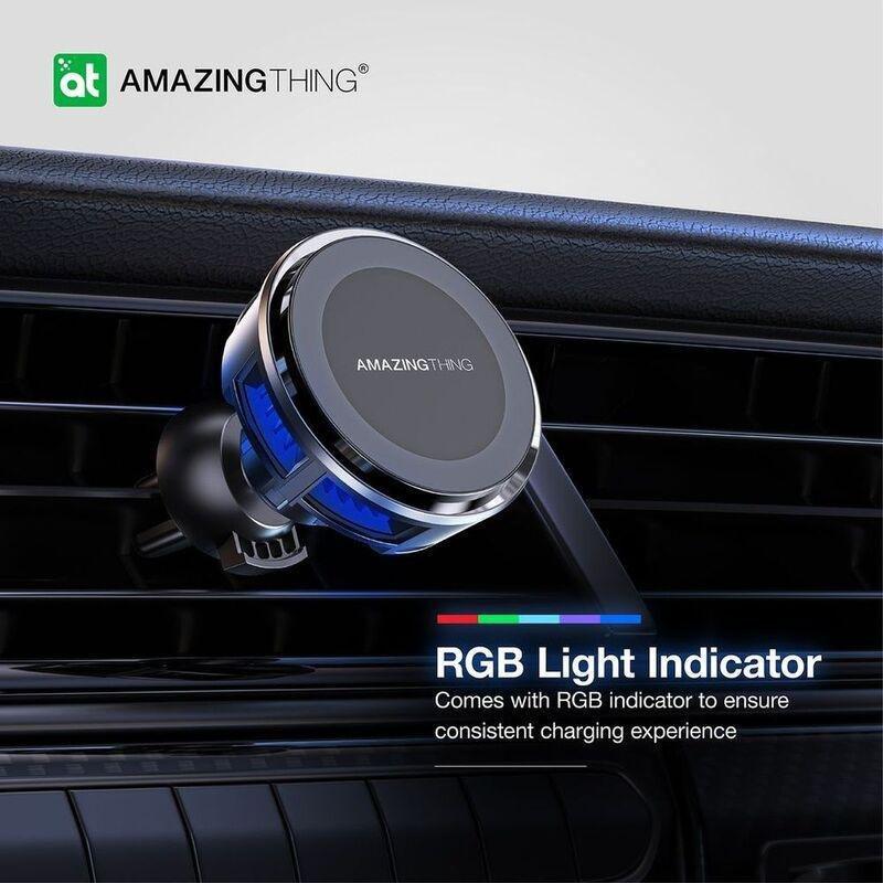 AmazingThing Thermo-Cooling Mag 15W Car Mount with USB-C to USB-C Cable 1.2m - Black, , large image number 6