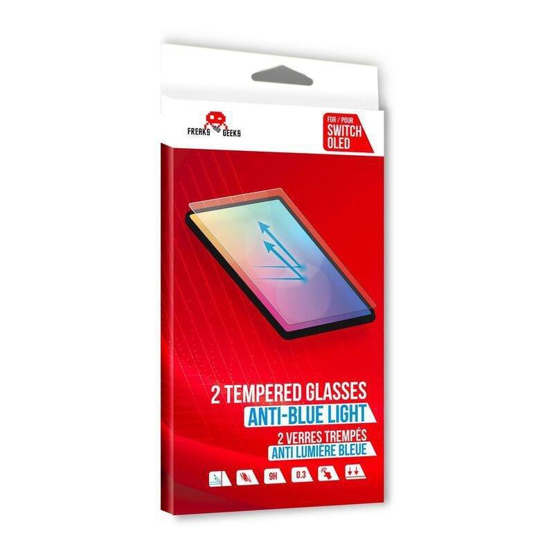 Freaks and Geeks Anti-Blue Light Tempered Glass Screen Protector for Nintendo Switch OLED (Pack of 2), , large image number 0