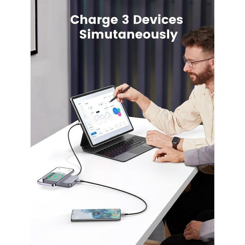 Ugreen 10000Mah 15W PD 20W USB-C Port 22.5W QC 3.0 Magsafe Power Bank - Grey, , large image number 1