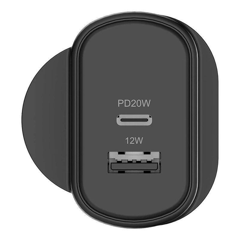 Cygnett 32W USB-C PD Dual Port Wall Charger - Black (UK), , large image number 1