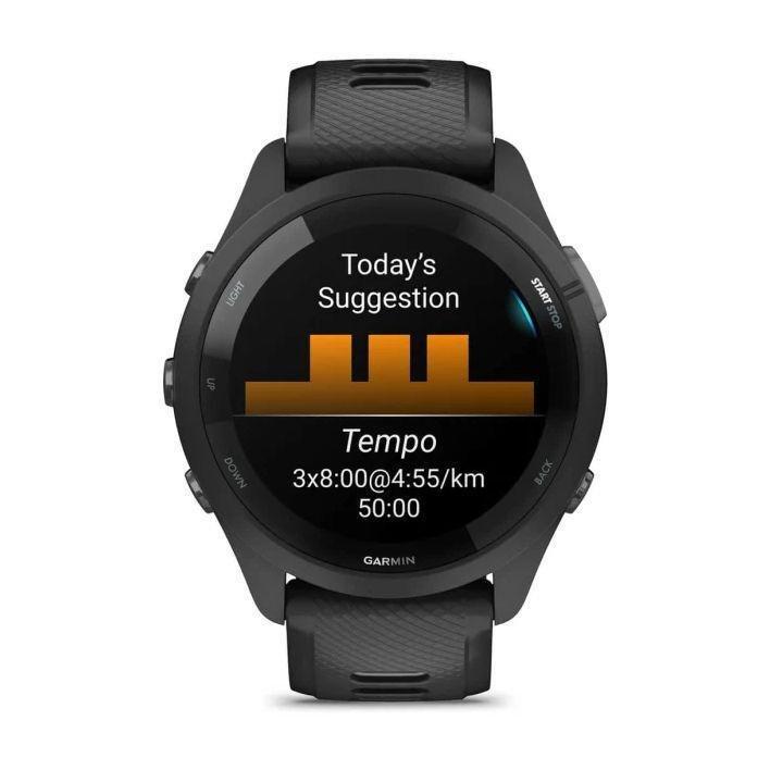 Garmin Forerunner 265 Smartwatch - Black Bezel And Case With Black/Powder Gray Silicone Band, , large image number 1