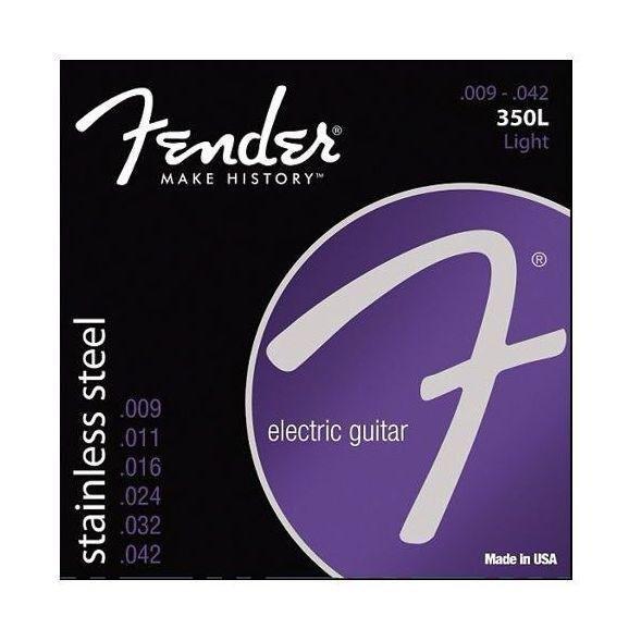 Fender 350L Electric Guitar Strings - Stainless Steel Ball-End (9-42 Light Gauge), , large image number 0
