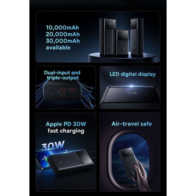 Baseus Star-Lord Digital Display Fast Charging Power Bank 20000mAh 30W - Black, , large image number 0