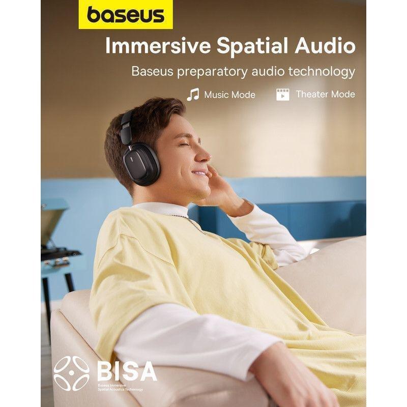 Baseus Bowie H1i Noise-Cancellation Wireless Headphones - Black, , large image number 4