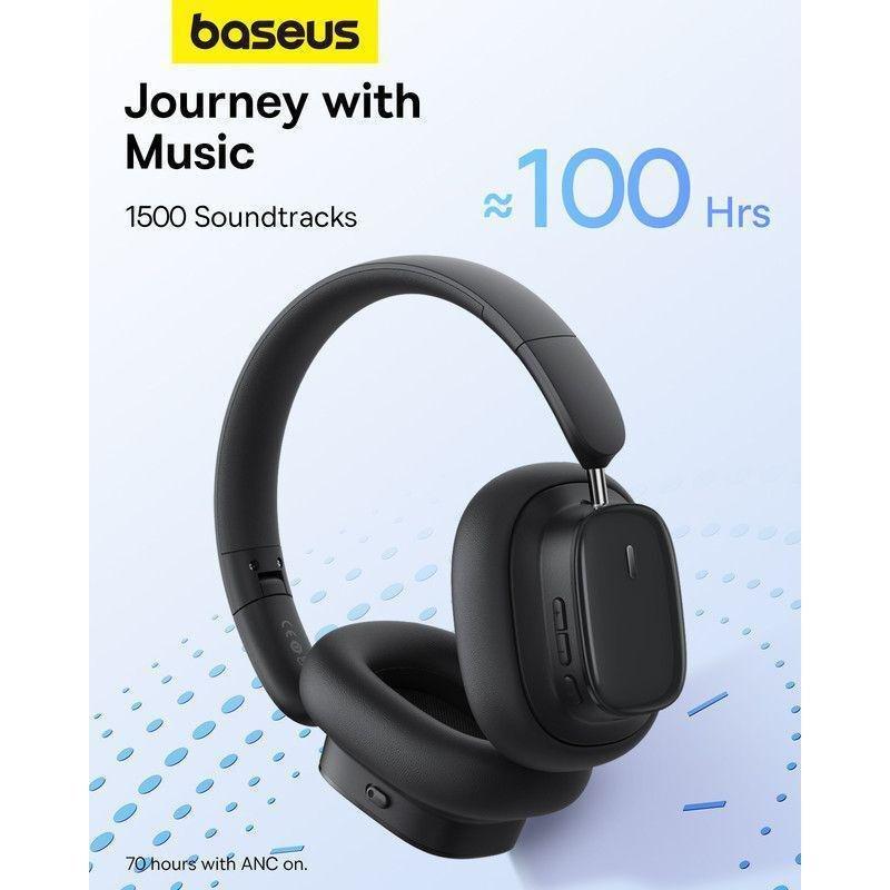 Baseus Bowie H1i Noise-Cancellation Wireless Headphones - Black, , large image number 5