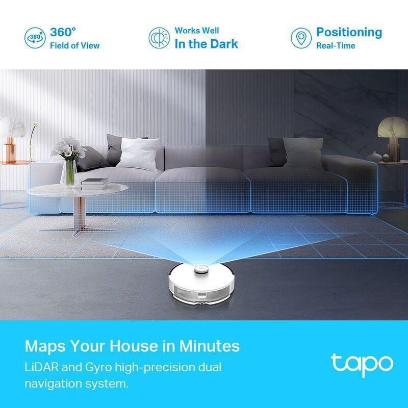 Tapo RV30 LiDAR Navigation Robot Vacuum & Mop, , large image number 2