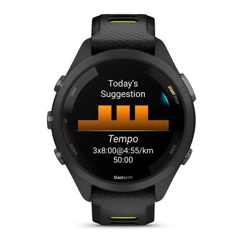 Garmin Forerunner 265S Smartwatch - Black Bezel And Case With Black/Amp Yellow Silicone Band, , large image number 1
