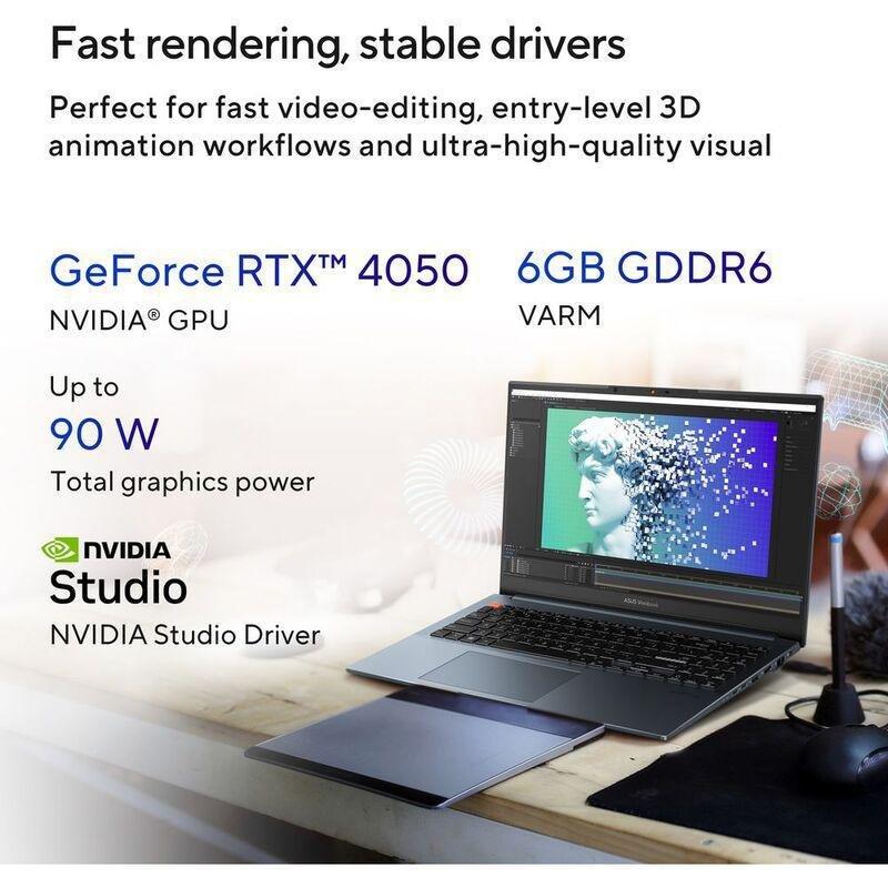 ASUS Vivobook Pro 15 OLED K6502VU-OLEDI9B Laptop i9-13900H/16GB/512GB SSD/NVIDIA GeForce RTX 4050/15.6 OLED 2.8K (2880X1620)/120Hz /Windows 11 Home..., , large image number 3