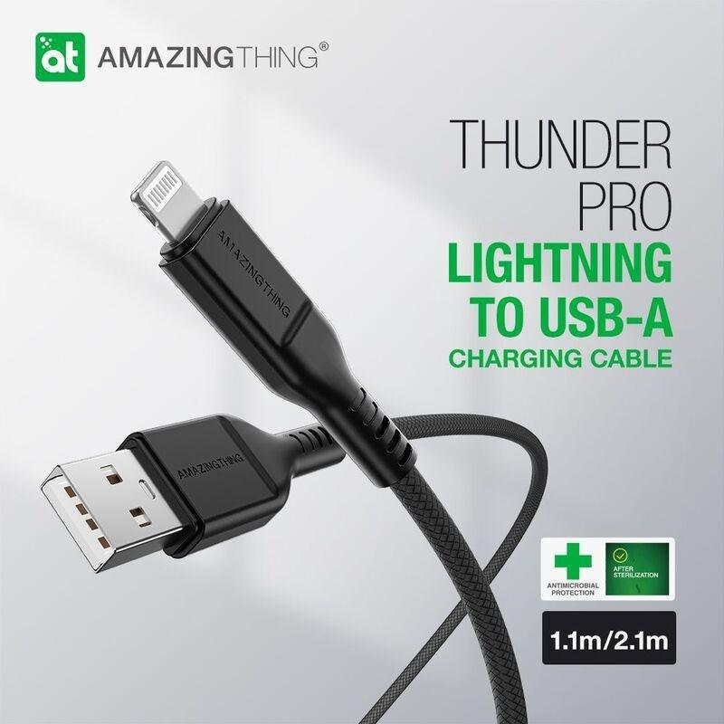 AmazingThing Thunder Pro USB-A to Lightning 3.2A Cable 2.1m - Black, , large image number 1