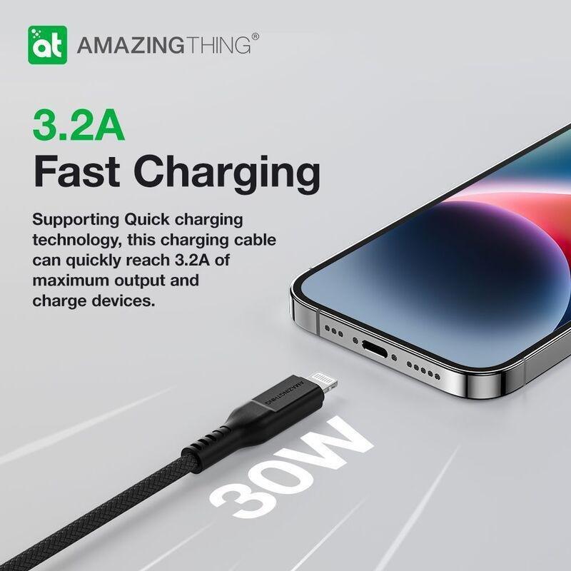 AmazingThing Thunder Pro USB-A to Lightning 3.2A Cable 2.1m - Black, , large image number 2