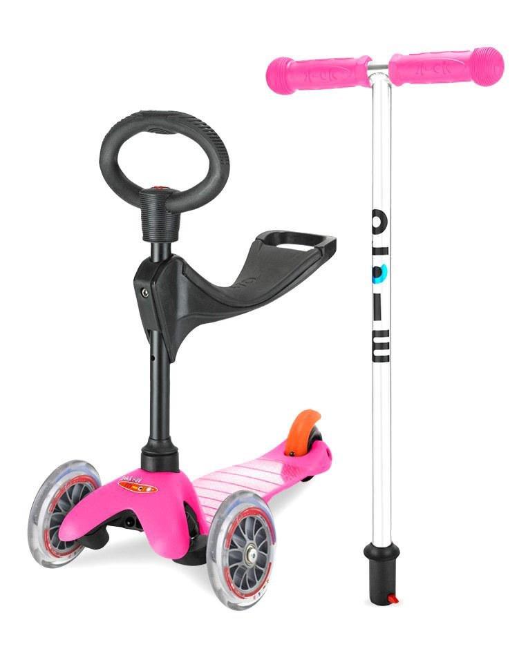 Mini Micro Scooter Pink with Seat O-Bar & T-Bar, , large image number 0