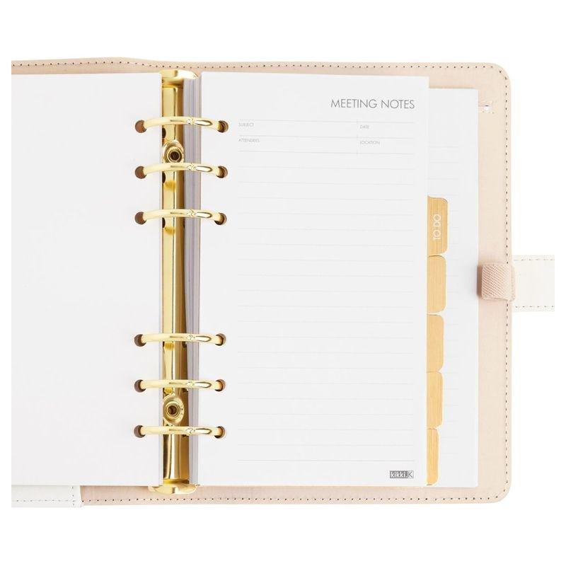 kikki.K Leather Personal Planner Medium Pause Guld White, , large image number 1