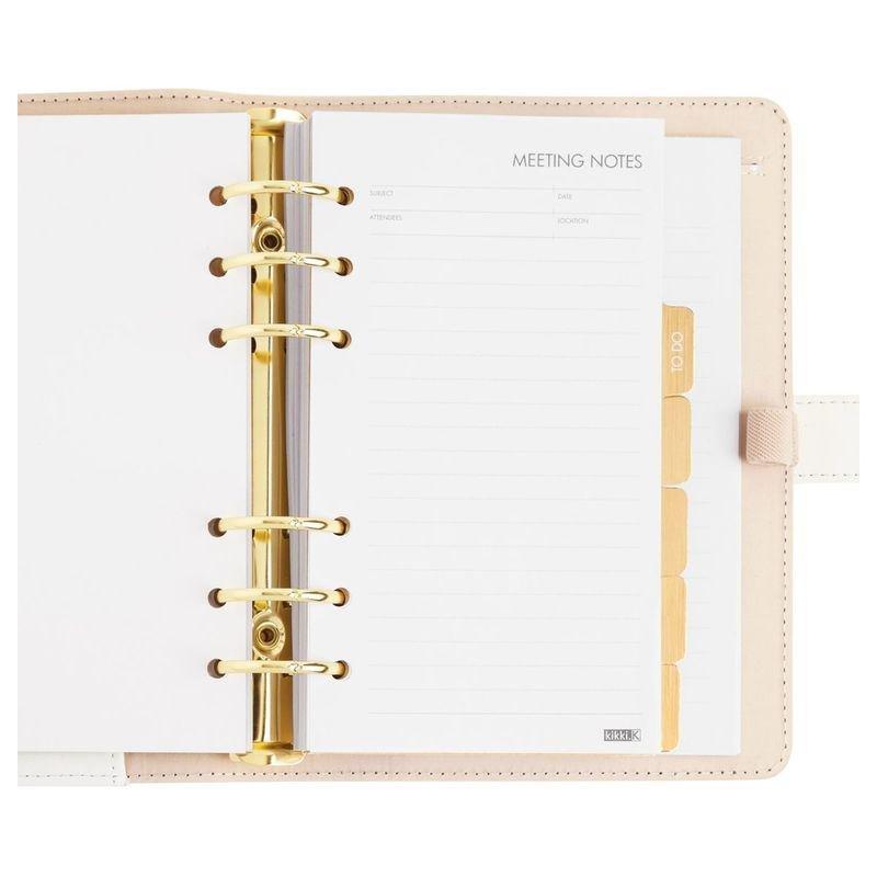 KIKKI.K - kikki.K Leather Personal Planner Medium Pause Guld White