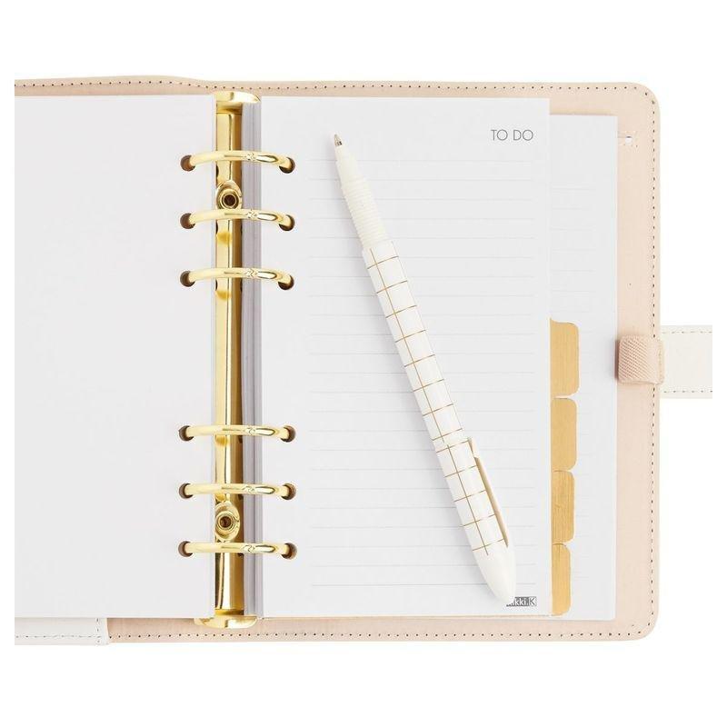 KIKKI.K - kikki.K Leather Personal Planner Medium Pause Guld White