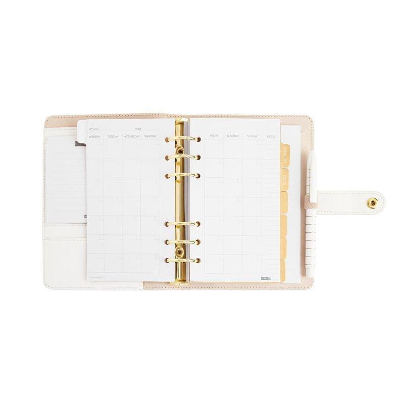 KIKKI.K - kikki.K Leather Personal Planner Medium Pause Guld White