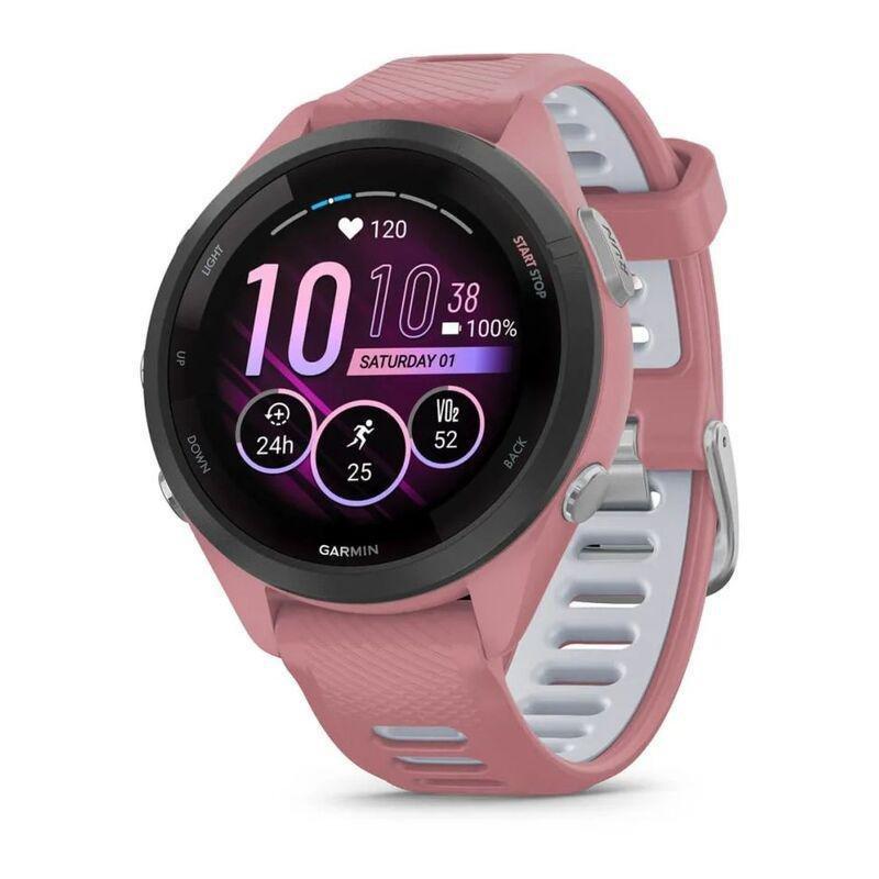 Garmin Forerunner 265S Smartwatch - Black Bezel With Light Pink Case And Light Pink/Powder Grey Silicone Band, , large image number 0