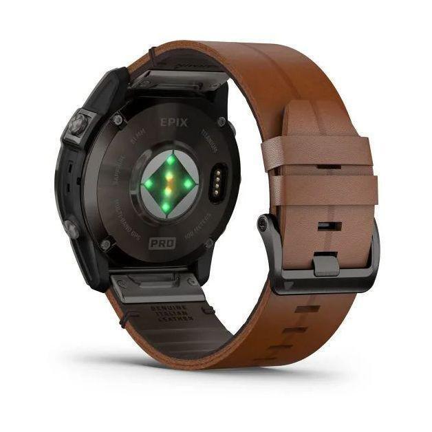 Garmin epix Pro (Gen 2) - Sapphire Edition Smartwatch - Carbon Grey DLC Titanium with Chestnut Leather Band (51mm), , large image number 2