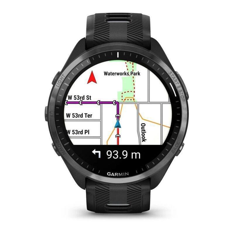 Garmin Forerunner 965 Smartwatch - Carbon Grey Dlc Titanium Bezel With Black Case And Black/Powder Grey Silicone Band, , large image number 1