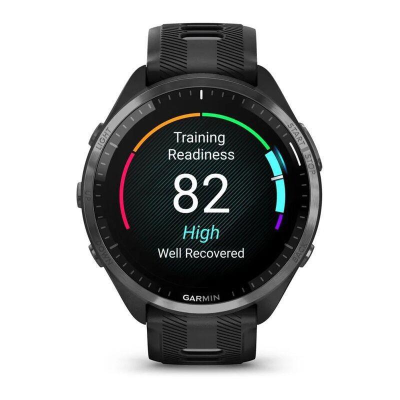 Garmin Forerunner 965 Smartwatch - Carbon Grey Dlc Titanium Bezel With Black Case And Black/Powder Grey Silicone Band, , large image number 2