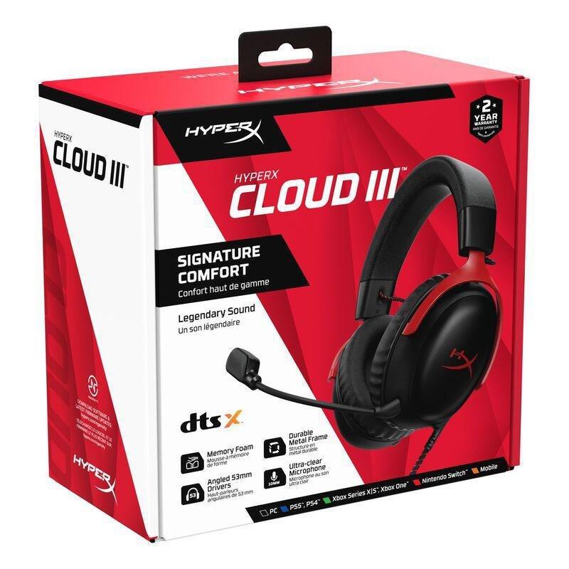 HyperX Cloud III Gaming Headset - Black/Red, , large image number 3