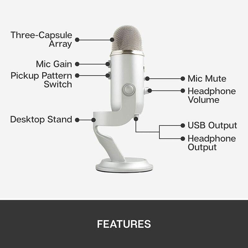 Blue Yeti USB Microphone - Silver, , large image number 6