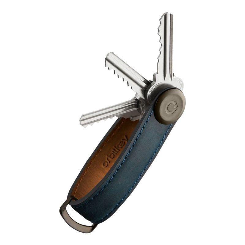 ORBITKEY - Orbitkey Crazy Horse Leather Marine Blue/Blue Keychain