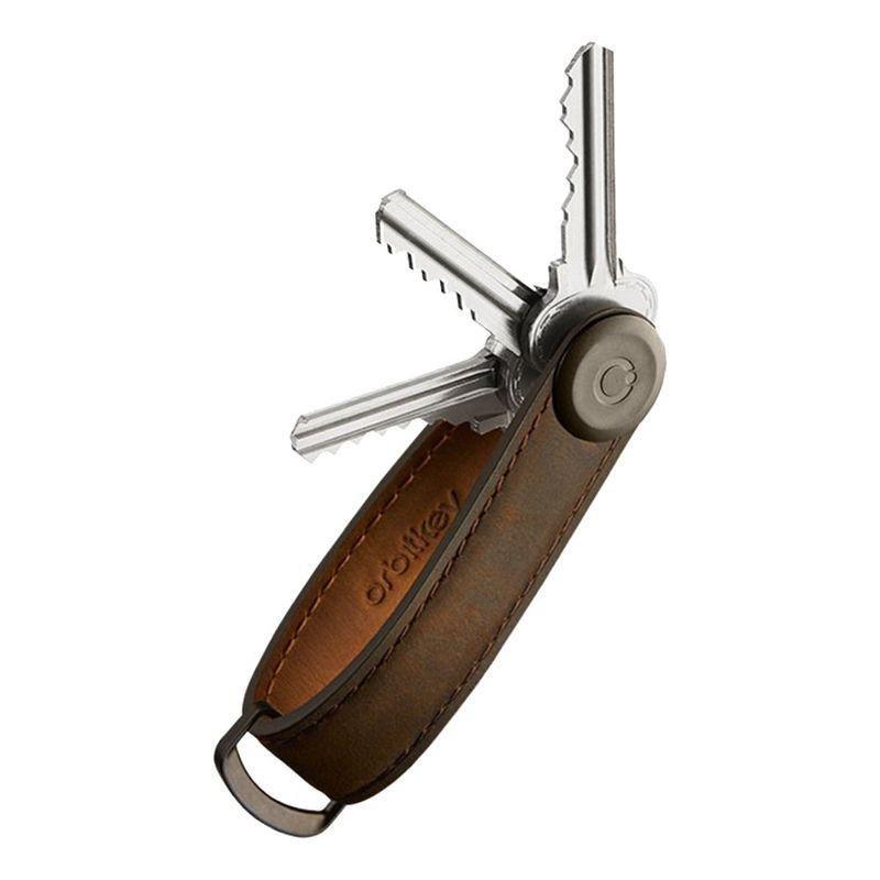 ORBITKEY - Orbitkey Crazy Horse Leather Oak Brown/Brown Keychain