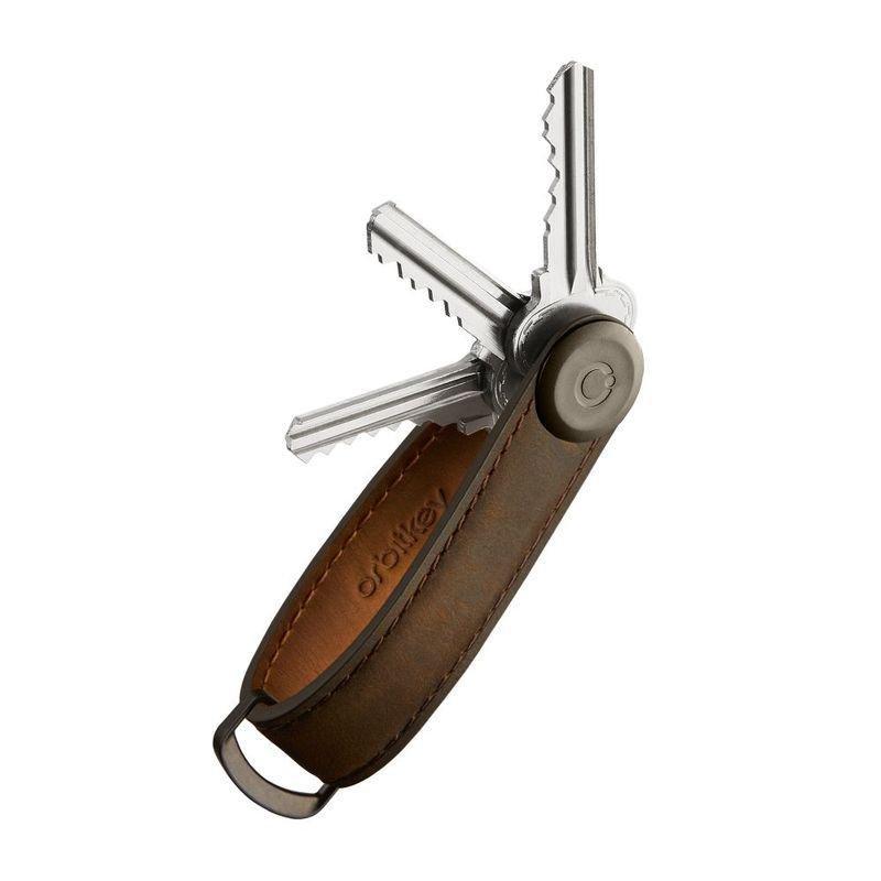 ORBITKEY - Orbitkey Crazy Horse Leather Oak Brown/Brown Keychain