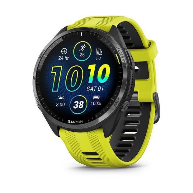 Garmin Forerunner 965 Smartwatch - Carbon Grey Dlc Titanium Bezel With Black Case And Amp Yellow/Black Silicone Band, , large image number 0