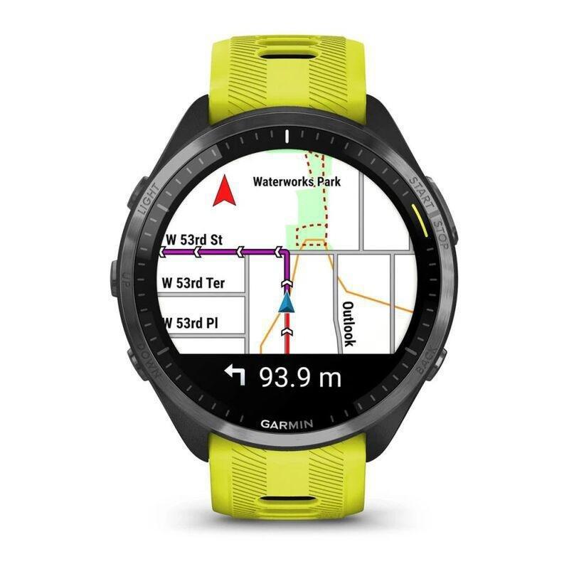 Garmin Forerunner 965 Smartwatch - Carbon Grey Dlc Titanium Bezel With Black Case And Amp Yellow/Black Silicone Band, , large image number 2