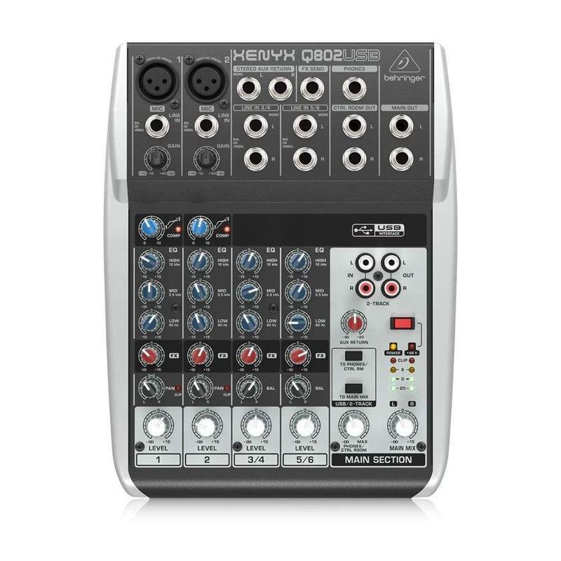 Behringer Xenyx Q-802 USB 8 Input 2-Bus with Mic Preampsand Compressor, , large image number 0