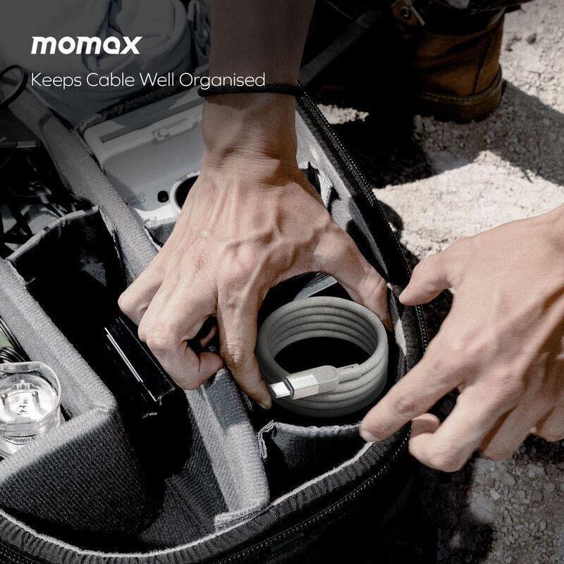 Momax Elite Mag Link 100W USB-C To USB-C Magnetic Cable 1M - Titanium, , large image number 4