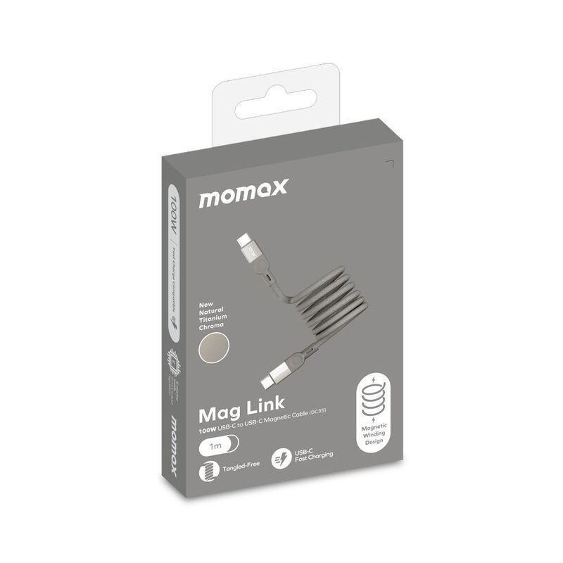 Momax Elite Mag Link 100W USB-C To USB-C Magnetic Cable 1M - Titanium, , large image number 7