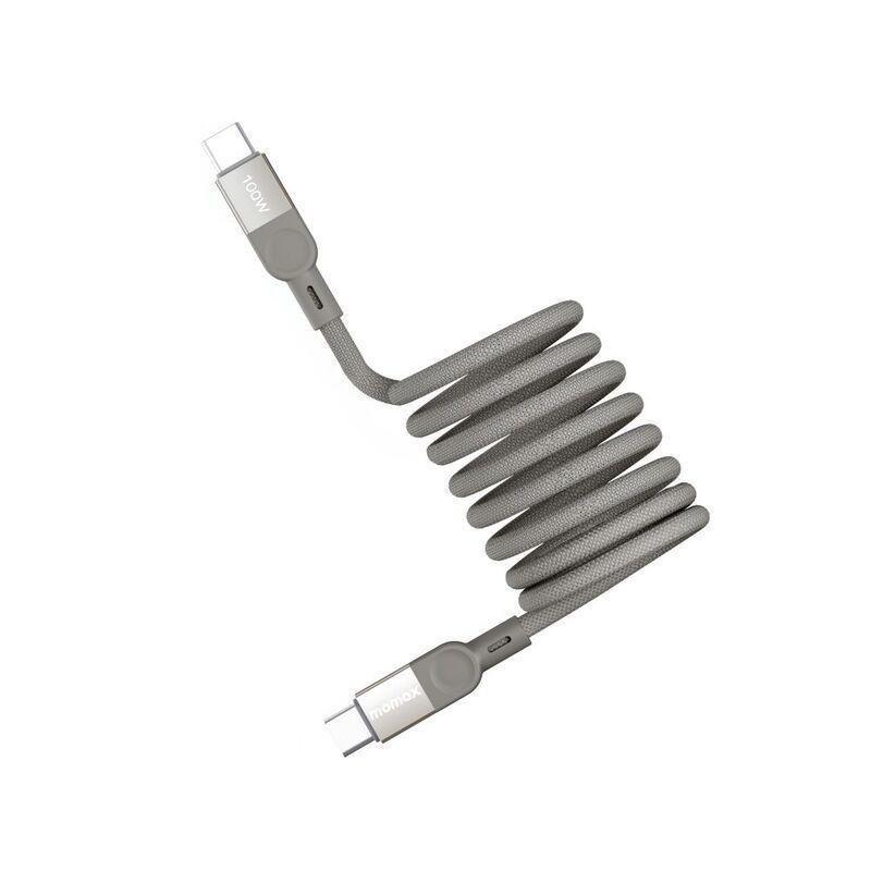Momax Elite Mag Link 100W USB-C To USB-C Magnetic Cable 2M - Titanium, , large image number 0