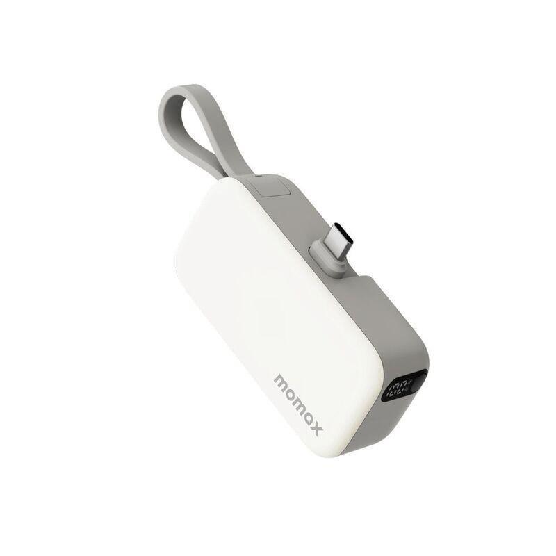 Momax 1-Power Mini 5000Mah 3-In-1 Power Bank With USB-C Plug - White, , large image number 0