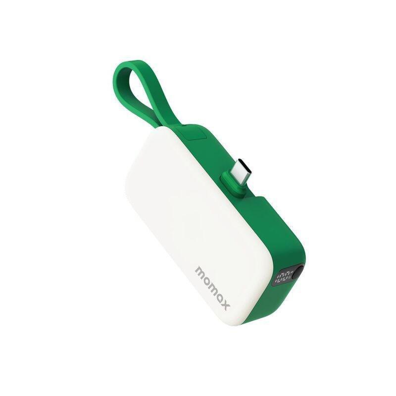 Momax 1-Power Mini 5000Mah 3-In-1 Power Bank With USB-C Plug - Green, , medium