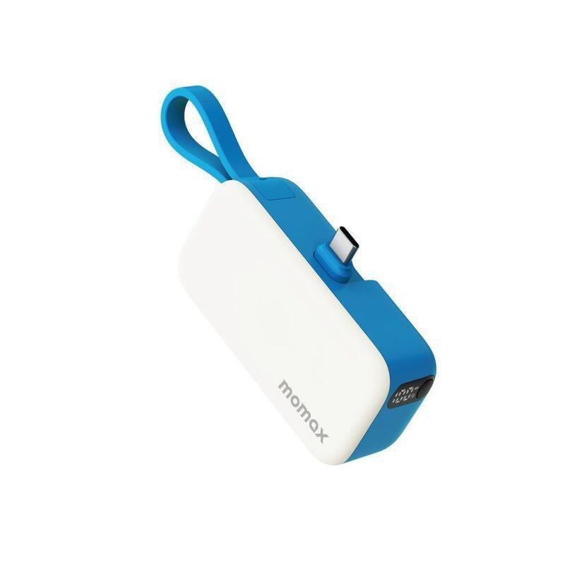Momax 1-Power Mini 5000Mah 3-In-1 Power Bank With USB-C Plug - Blue, , medium