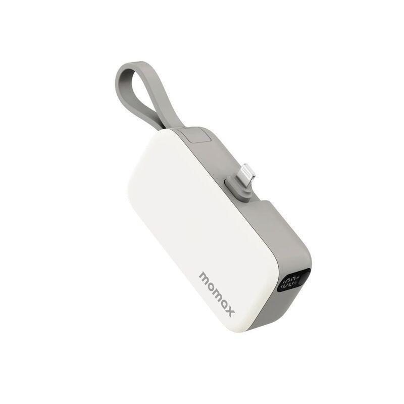 Momax 1-Power Mini 5000Mah 3-In-1 Power Bank With Lightning Plug - White, , medium