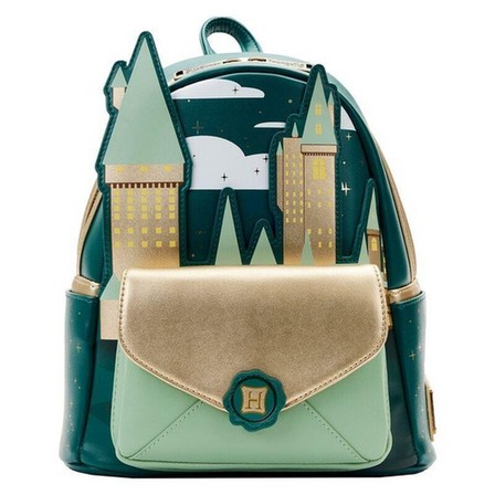 LOUNGEFLY - Loungefly Leather Harry Potter Golden Hogwarts Castle Mini Backpack