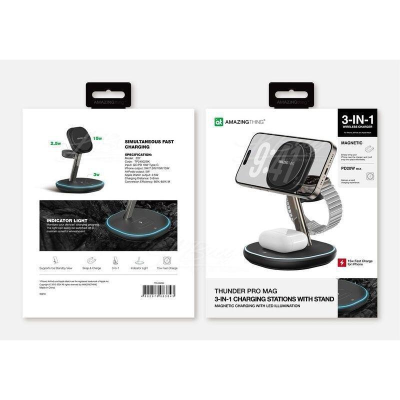 Amazing Thing Thunder Pro Mag 3In1 Charging Stand - Black, , large image number 3