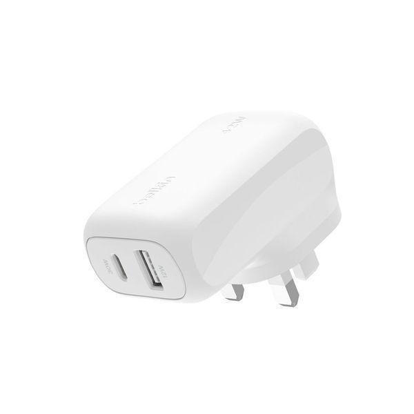 Belkin 42W Wall Charger PD (USB-C - USB-A) - White, , medium