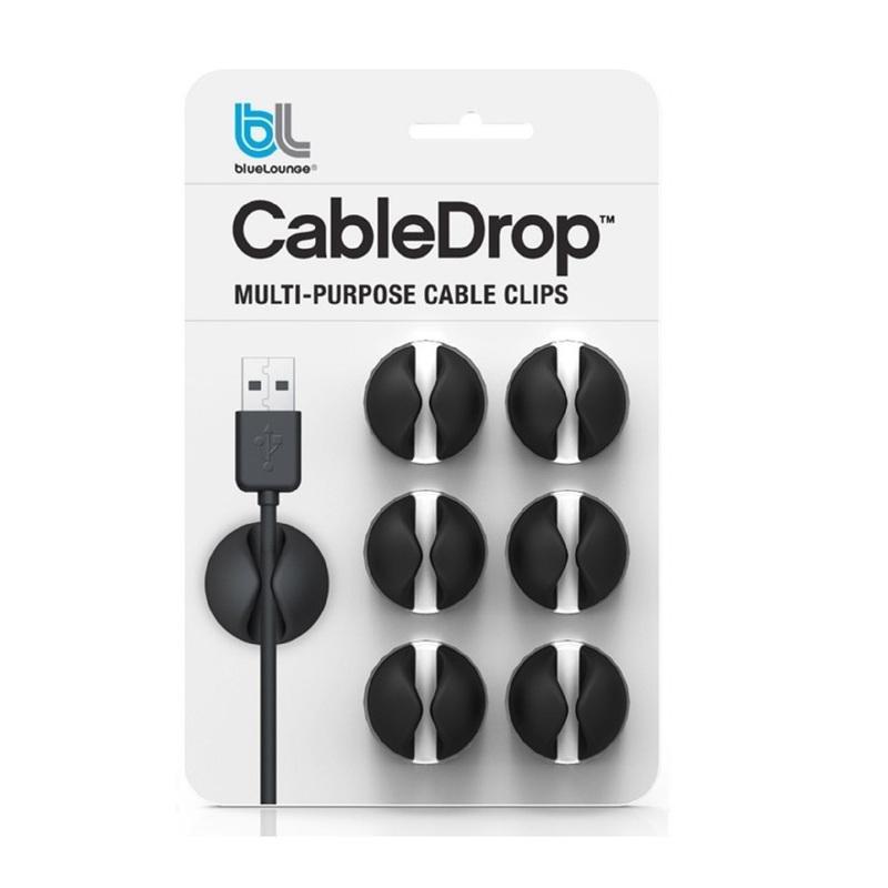 Bluelounge Cabledrop Cable Organiszer Black (6 Pack), , large image number 0