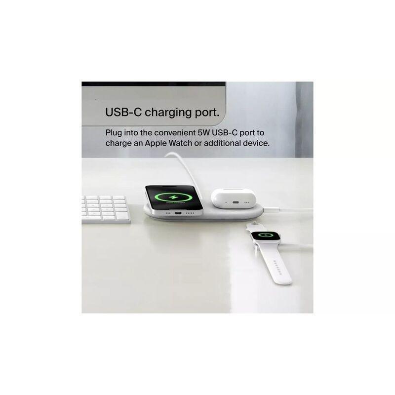 Belkin Wireless Qi2 2-In-1 Pad 15W Charger - (1.5M C-C Cable Included) - White, , large image number 2