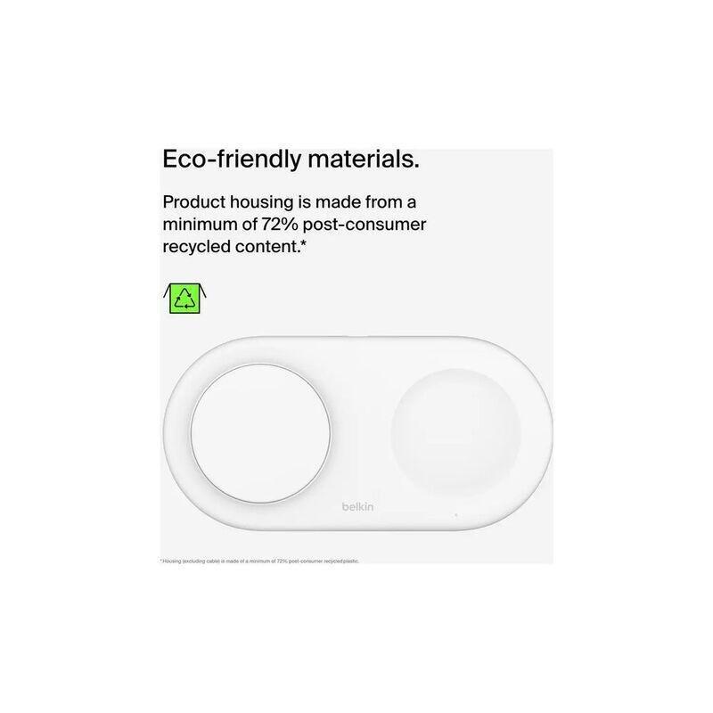 Belkin Wireless Qi2 2-In-1 Pad 15W Charger - (1.5M C-C Cable Included) - White, , large image number 5
