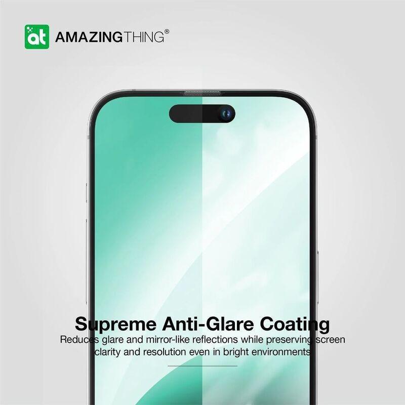 AmazingThing 2.75D Fully Covered Dust Filter Titan Matte Glass Screen Protector for iPhone 15, , large image number 2