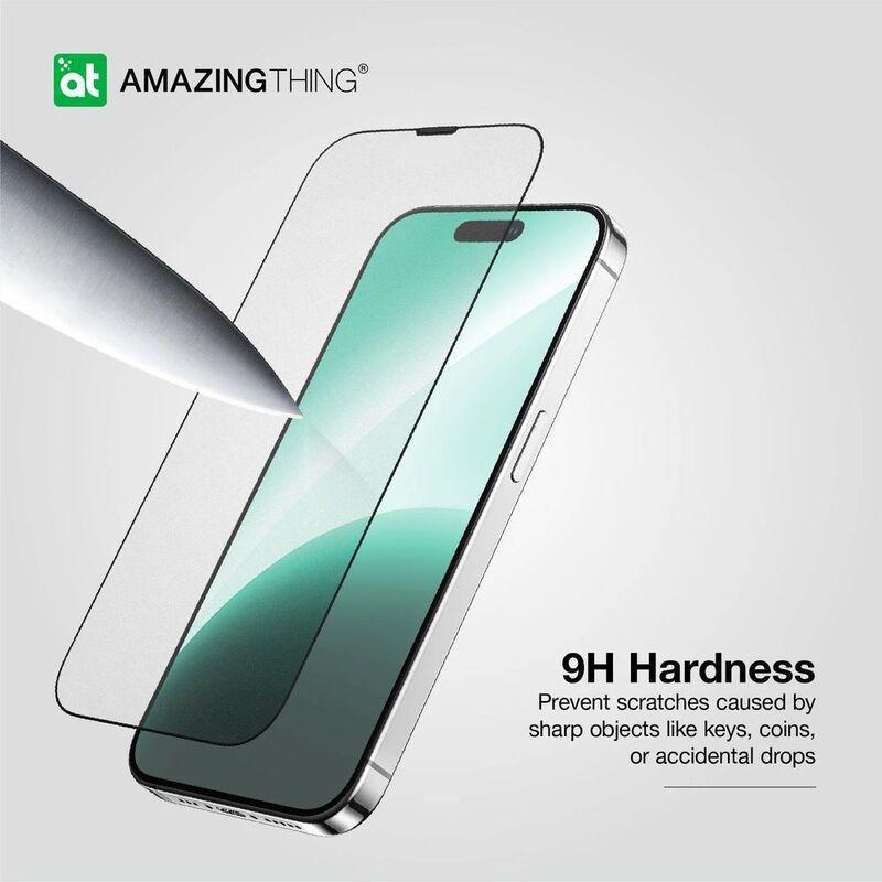 AmazingThing 2.75D Fully Covered Dust Filter Titan Matte Glass Screen Protector for iPhone 15, , large image number 3