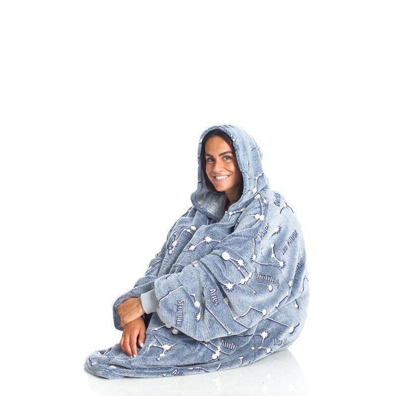 Kanguru Constellations Hoodie Wearable Blanket (Glow In The Dark) (95 x 90cm), , large image number 3