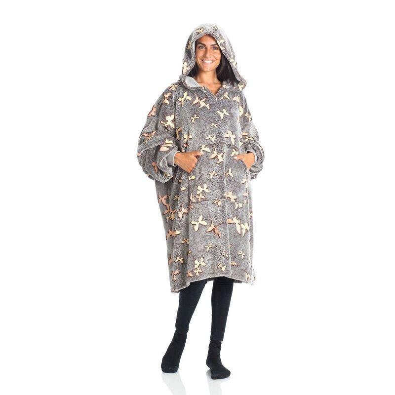 Kanguru Butterflies Hoodie Wearable Blanket (Glow In The Dark) (95 x 90cm), , large image number 0