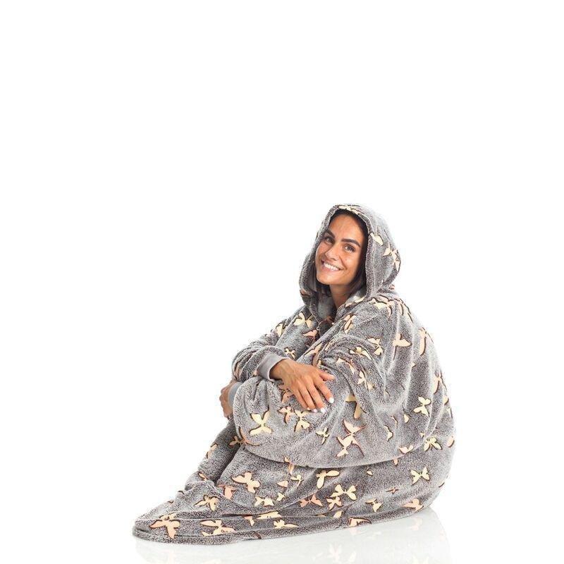 Kanguru Butterflies Hoodie Wearable Blanket (Glow In The Dark) (95 x 90cm), , large image number 2